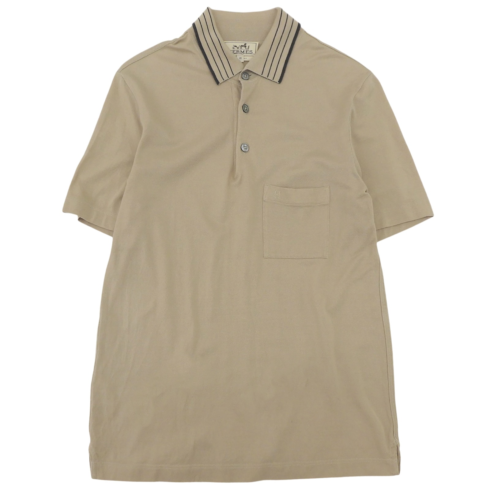 極美品 エルメス 半袖ポロシャツ ベージュ メンズ XS