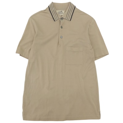 極美品 エルメス 半袖ポロシャツ ベージュ メンズ XS
