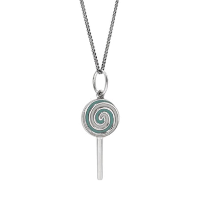 TIFFANY&Co. ティファニー ロリポップ キャンディ ネックレス ペンダント 社外チェーン SV925 エナメル シルバー 新品仕上済 レディース 【中古】