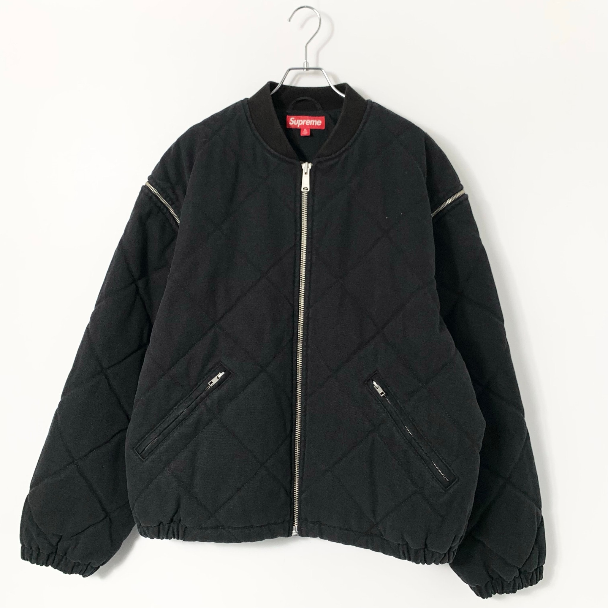 Supreme Zip-Off Sleeve Quilted Bomber Jacket "Black"