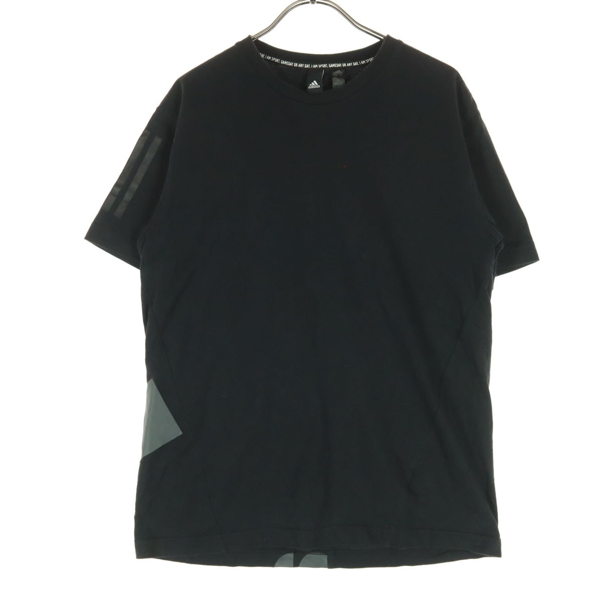 adidas アディダス バックプリント ロゴ 半袖 Tシャツ S ブラック