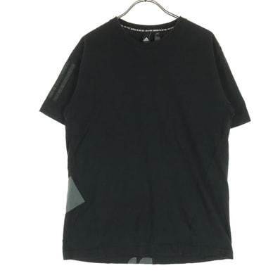 adidas アディダス バックプリント ロゴ 半袖 Tシャツ S ブラック