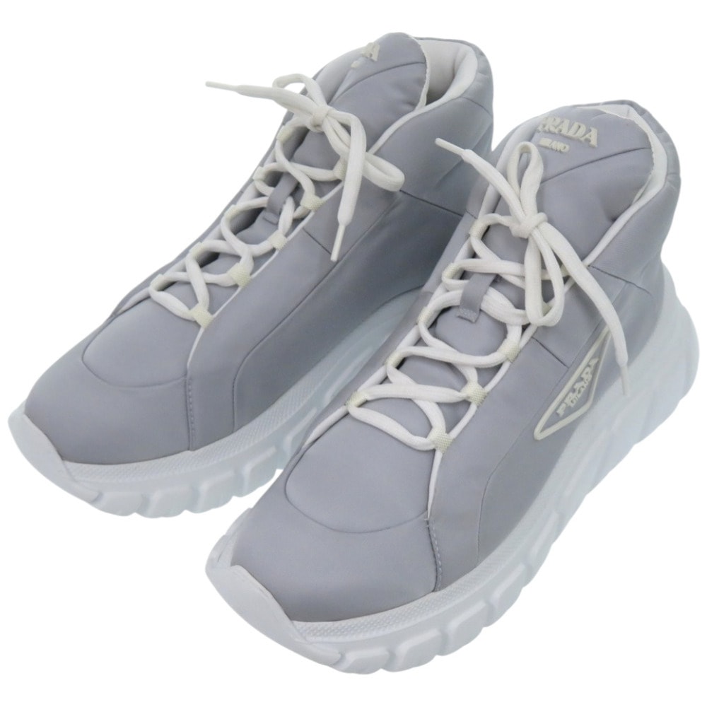 プラダ  プラダロゴ ReNylon  ハイカット   グレー ホ