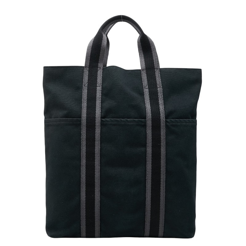 エルメス フールトゥ カバス トートバッグ ブラック コットンキャンバス レディース HERMES 【中古】