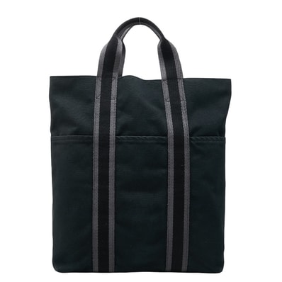 エルメス フールトゥ カバス トートバッグ ブラック コットンキャンバス レディース HERMES 【中古】