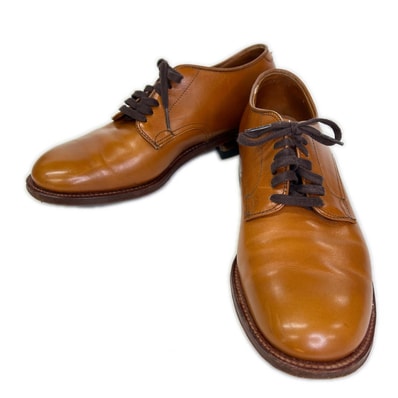 オールデン 53712 バーニッシュカーフレザー プレーントゥ シューズ 8D