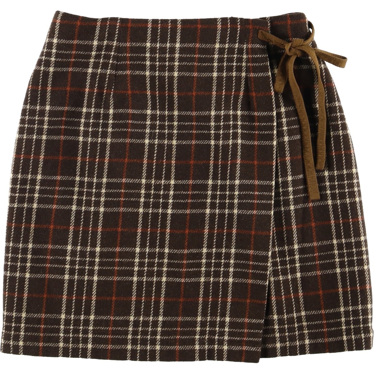 古着 90年代 ギャップ GAP オールドギャップ チェック柄 ウール ラップ 巻きミニスカート レディースL相当 ヴィンテージ/eaa594411