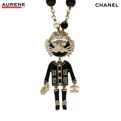 CHANEL シャネル ライオン スイング パール ロング ネックレス
バイカラー B22P メタル ブラック ユニセックス
【中古】