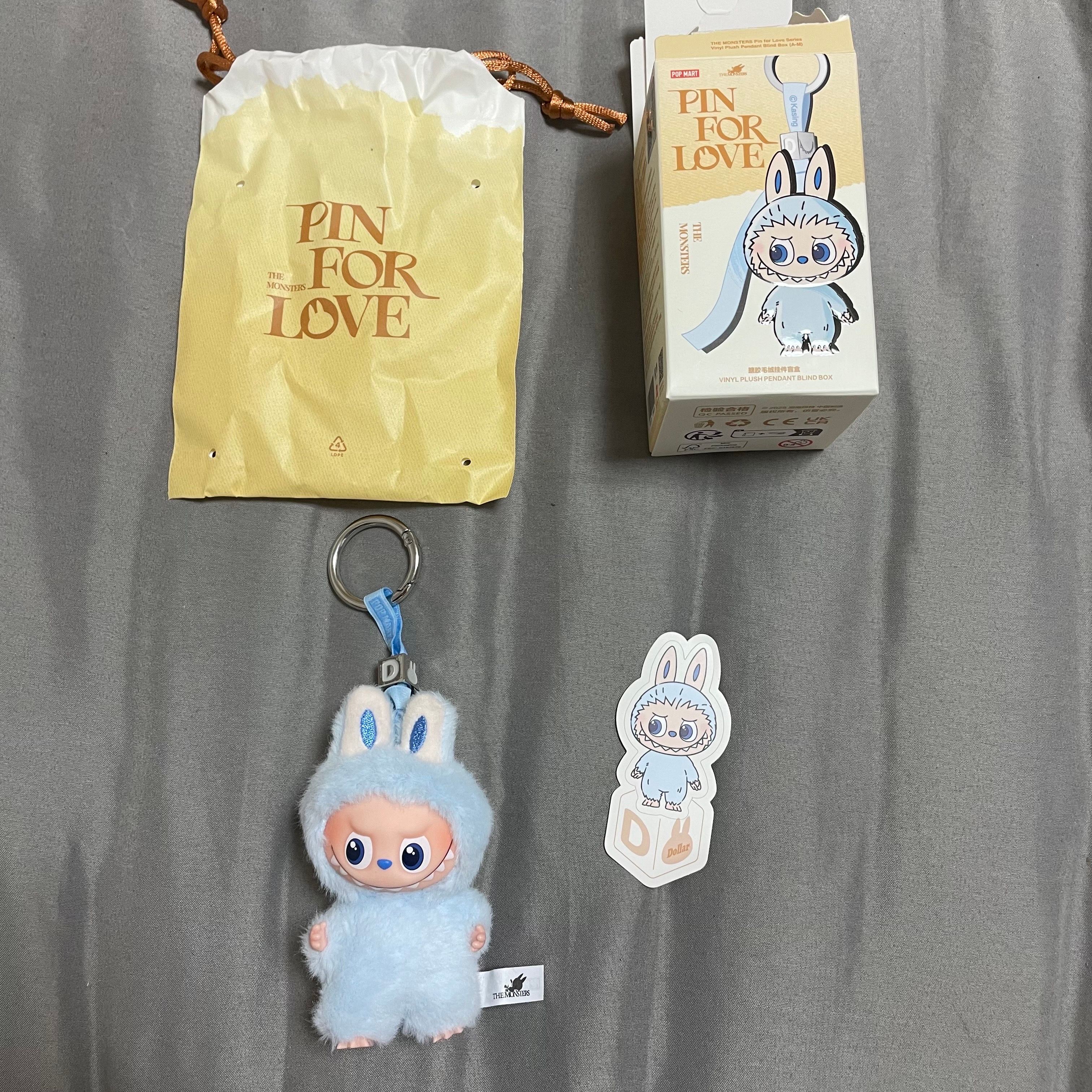 POP MART THE MONSTERS (LABUBU) Pin for Love Series-Vinyl Plush Pendant (A-M) D