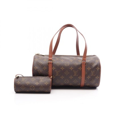 ルイ・ヴィトン LOUIS VUITTON パピヨン30 旧型 ハンドバッグ バッグ PVCコーティングキャンバス レザー モノグラム レディース ブラウン系 M51365 【中古】