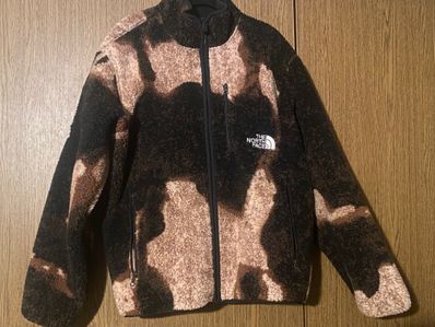 Supreme x The North Face Bleached Denim Print Fleece Jacket "Black"