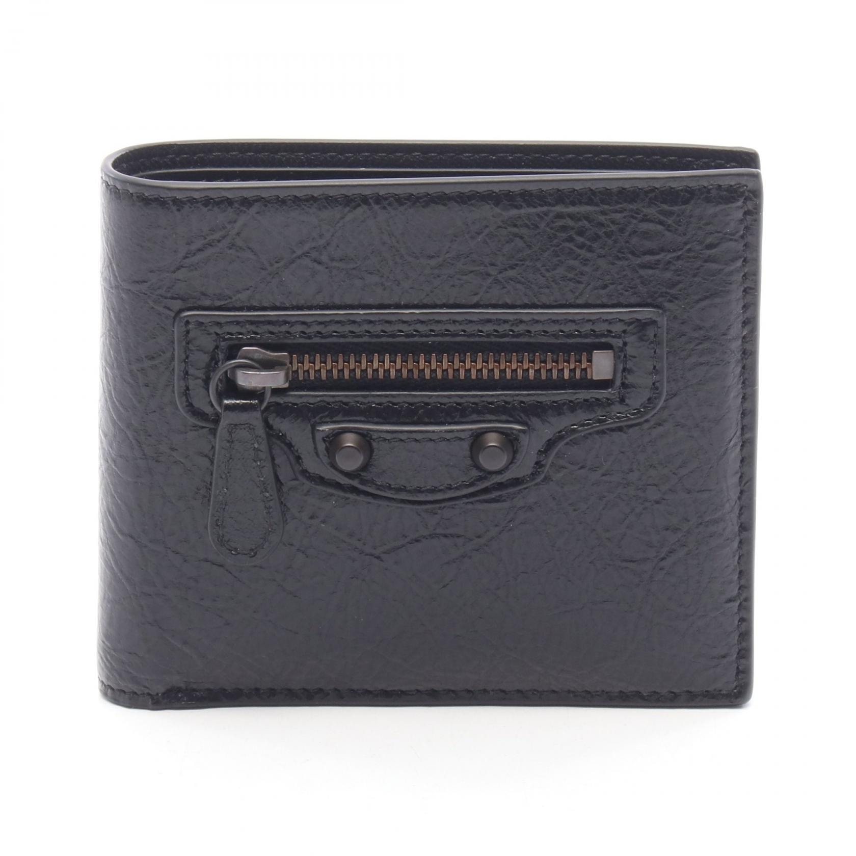 BALENCIAGA Leather Le City Wallet "Black"