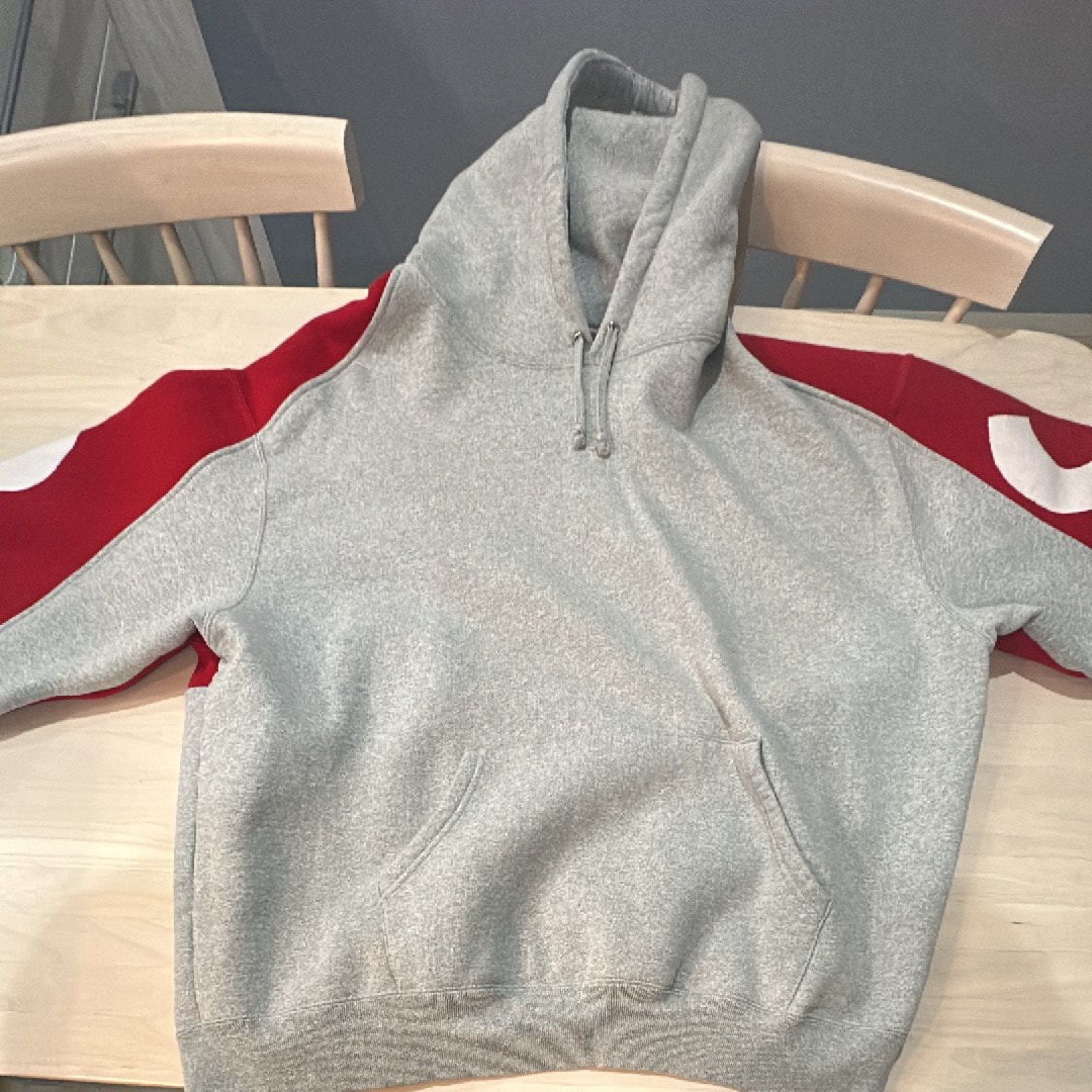 Supreme Big Logo Jacquard Hooded Sweatshirt "Heather Grey"