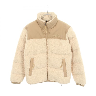 ザ・ノースフェイス THE NORTH FACE SHERPA NUPTSE JACKET 切替 フード付き ダウンジャケット 衣料品 アウター ポリエステル メンズ レディース アイボリー系 / カーキ系 NF0A5A84 【中古】