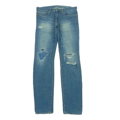 HYSTERIC GLAMOUR ヒステリックグラマー 19AW 02193AP12 KPR加工 ISKO リメイク スリム スタッズ デニム パンツ インディゴブルー系 30【中古】