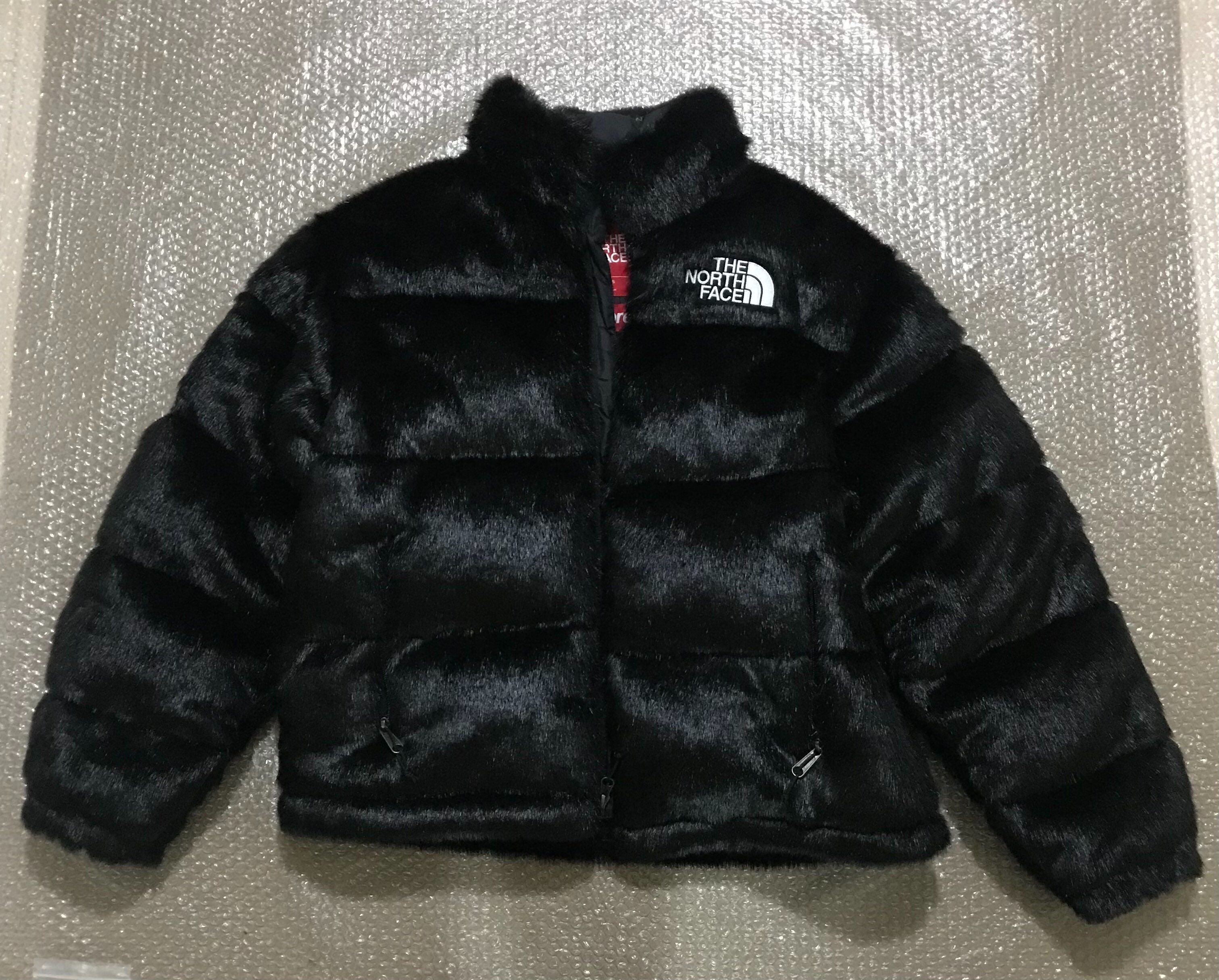Supreme x The North Face Faux Fur Nuptse Jacket "Black"