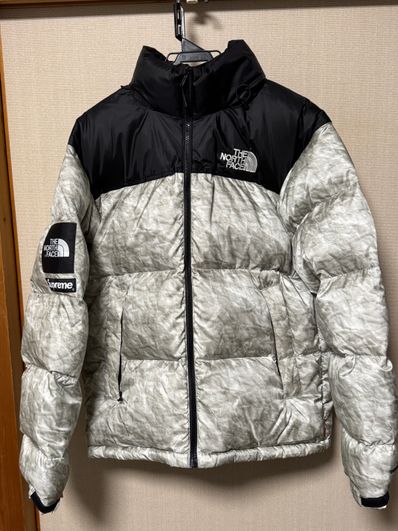 Supreme x The North Face Nuptse Jacket "White Paper Print"