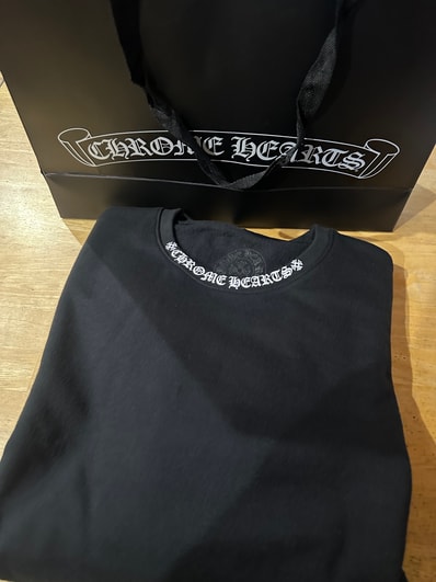 Chrome Hearts Neck Logo Crew Sweat "Black"