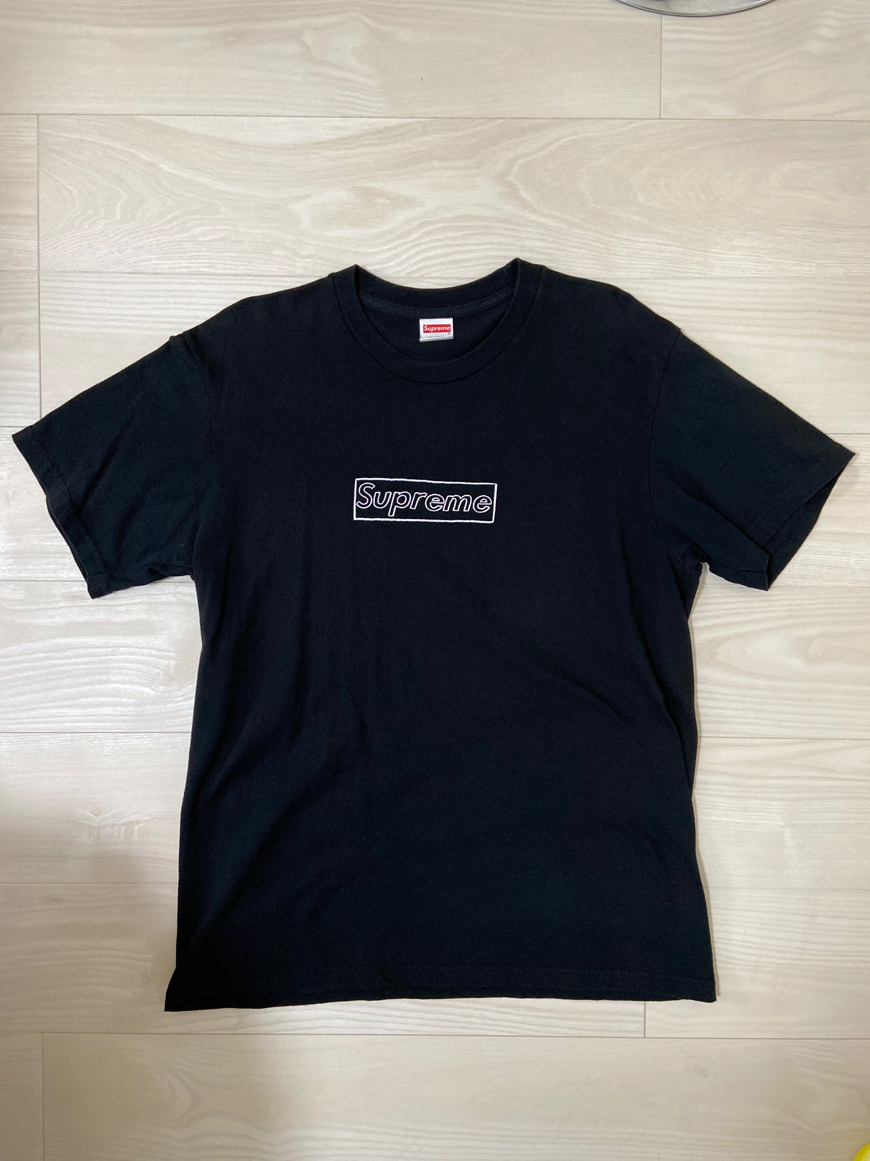 Supreme KAWS Chalk Logo Tee "Black"