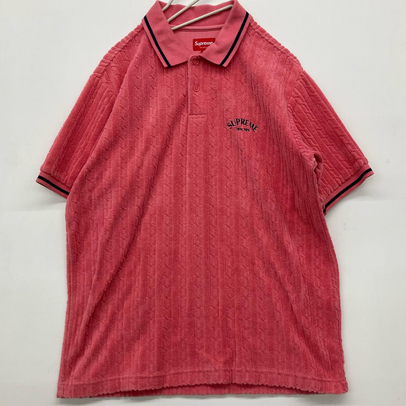 Supreme シュプリーム 18ss Cable Knit Terry Polo ポロシャツ S RN101837 ピンク