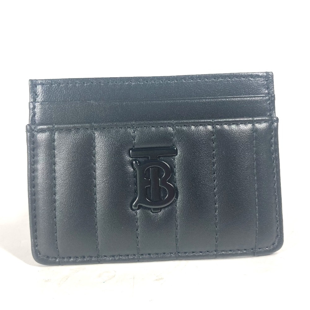 バーバリー BURBERRY TB ロゴ 8064827 名刺入れ パスケース カードケース レザー ブラック 未使用