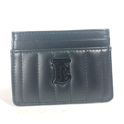 バーバリー BURBERRY TB ロゴ 8064827 名刺入れ パスケース カードケース レザー ブラック 未使用