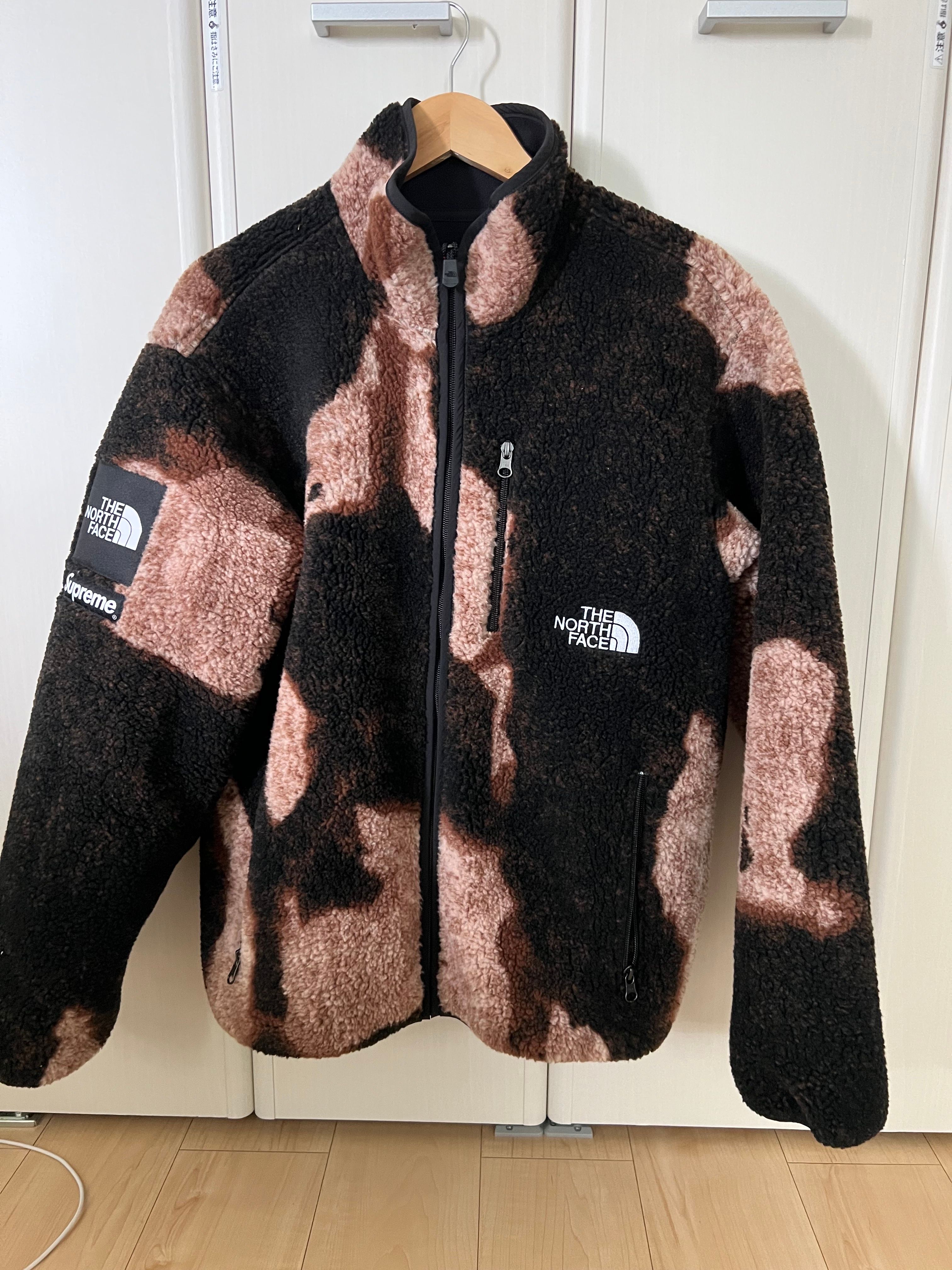 Supreme x The North Face Bleached Denim Print Fleece Jacket "Black"