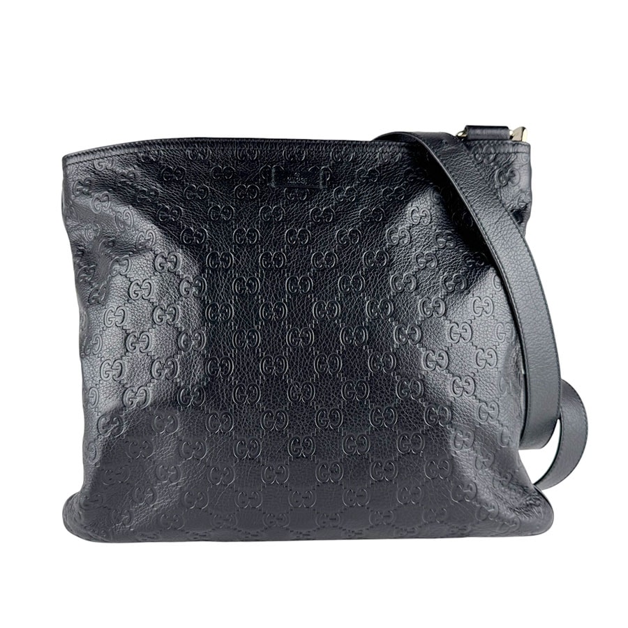 グッチ GUCCI ショルダーバッグ レザー ブラック メンズ 201446【中古】 z10557