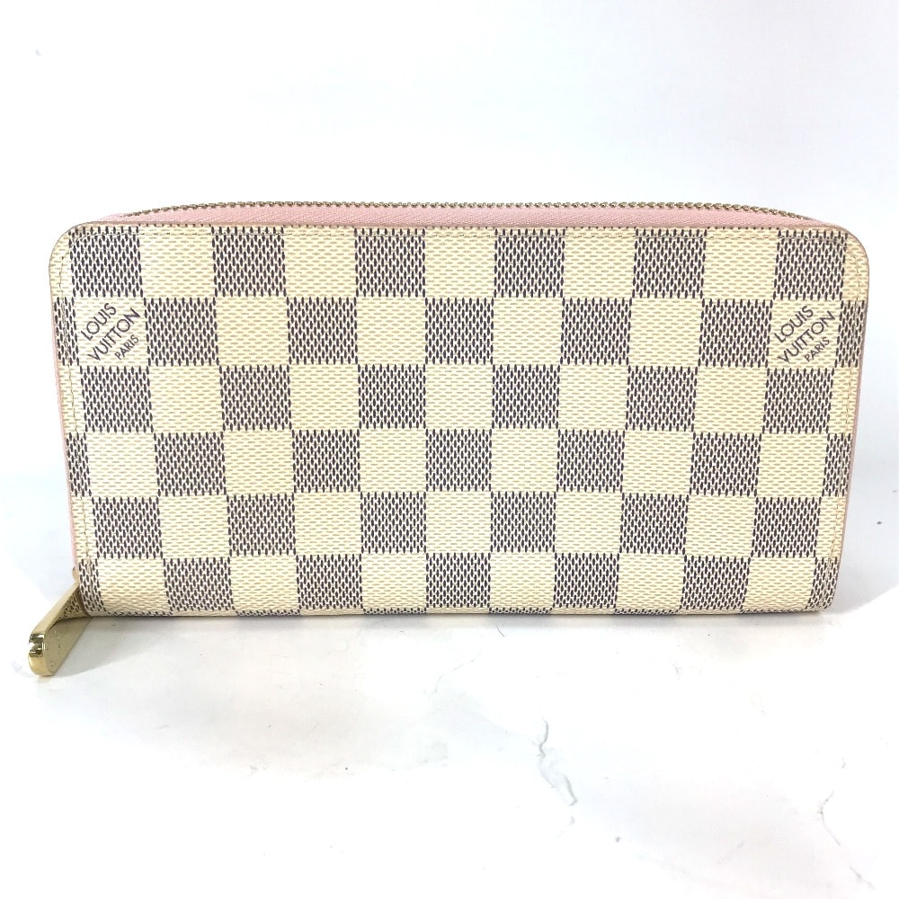 ルイヴィトン LOUIS VUITTON ジッピーウォレット N63503 ダミエアズール ロングウォレット ラウンドファスナー 長財布 ダミエアズールキャンバス ローズバレリーヌ ホワイト