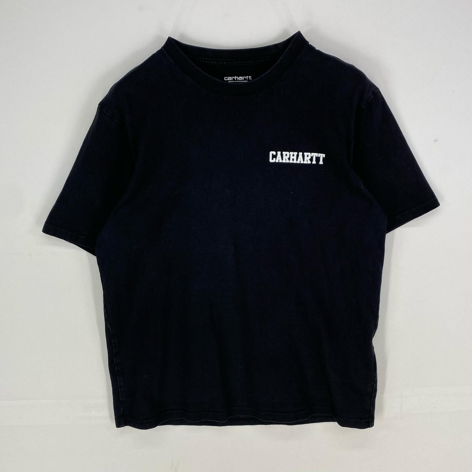 古着 カーハート Carhartt 半袖Tシャツ ロゴ ショートスリーブ クルーネック L  ブラック系 プリント メンズ