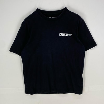 古着 カーハート Carhartt 半袖Tシャツ ロゴ ショートスリーブ クルーネック L ブラック系 プリント メンズ