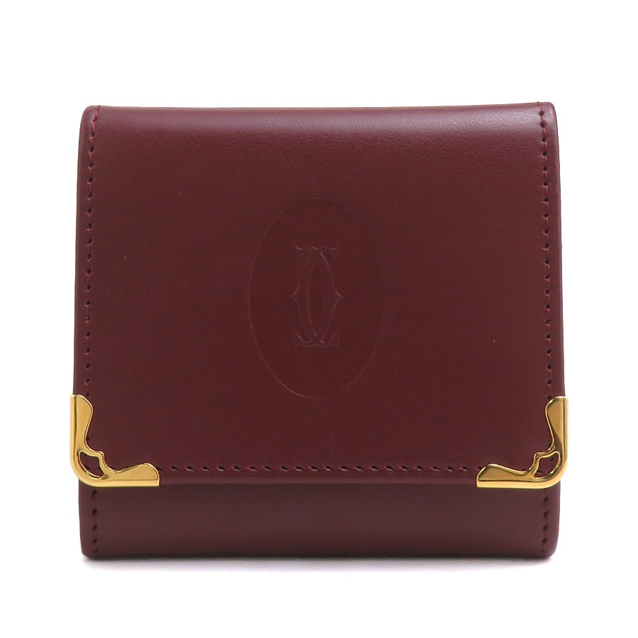 カルティエ CARTIER コインケース マストライン レザー ボルドー ユニセックス【中古】 r11203a