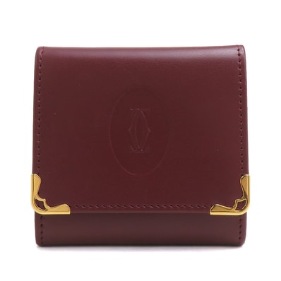 カルティエ CARTIER コインケース マストライン レザー ボルドー ユニセックス【中古】 r11203a