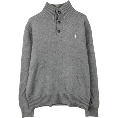 古着 ラルフローレン Ralph Lauren POLO RALPH LAUREN コットンニットハーフボタンセーター メンズM相当/eaa670146