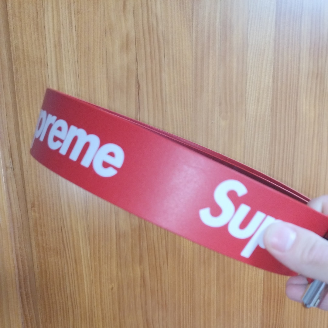 Supreme Repeat Leather Belt (25FW) "Red"