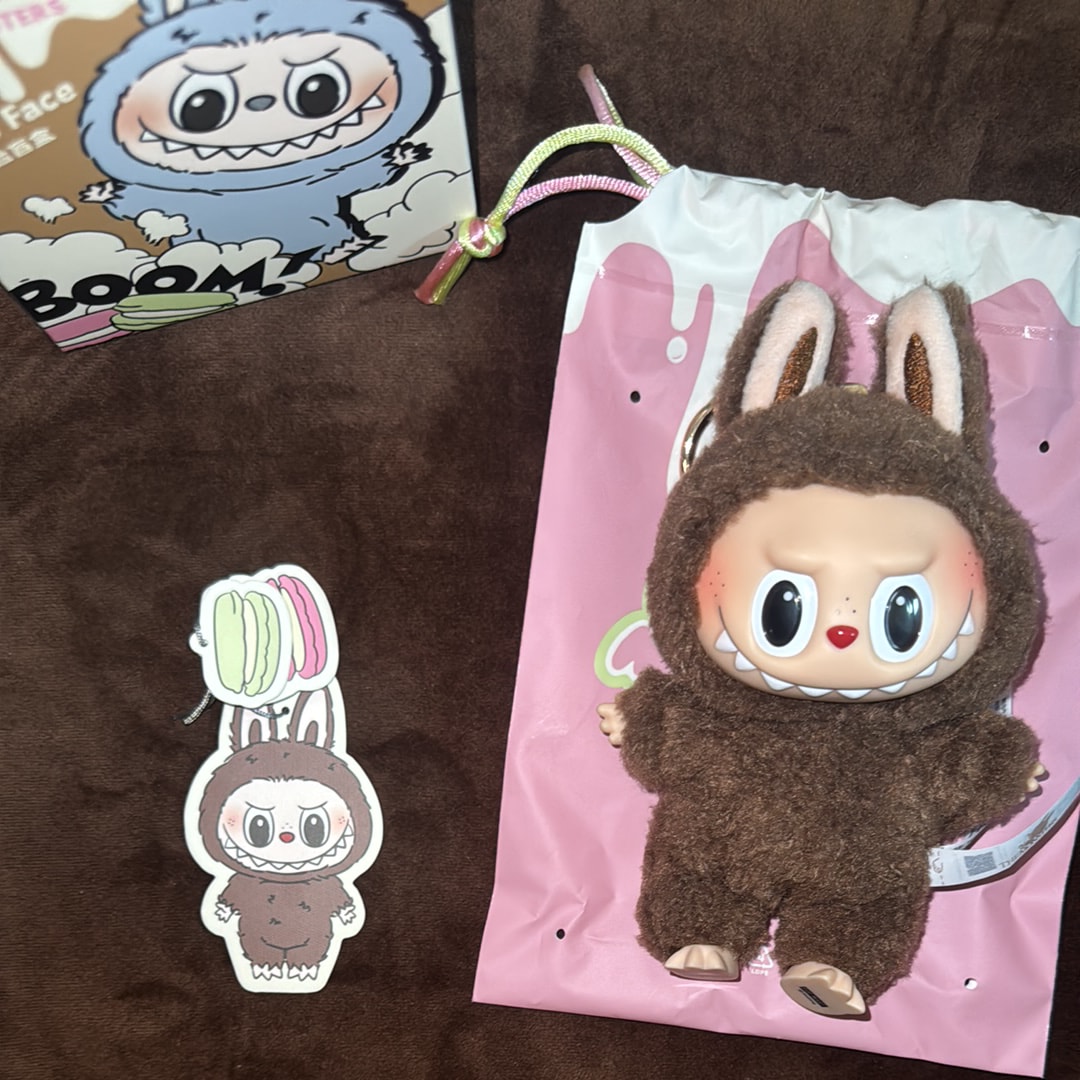 POP MART THE MONSTERS (LABUBU) Exciting Macaron Plush Series CHESTNUT COCOA (Secret)