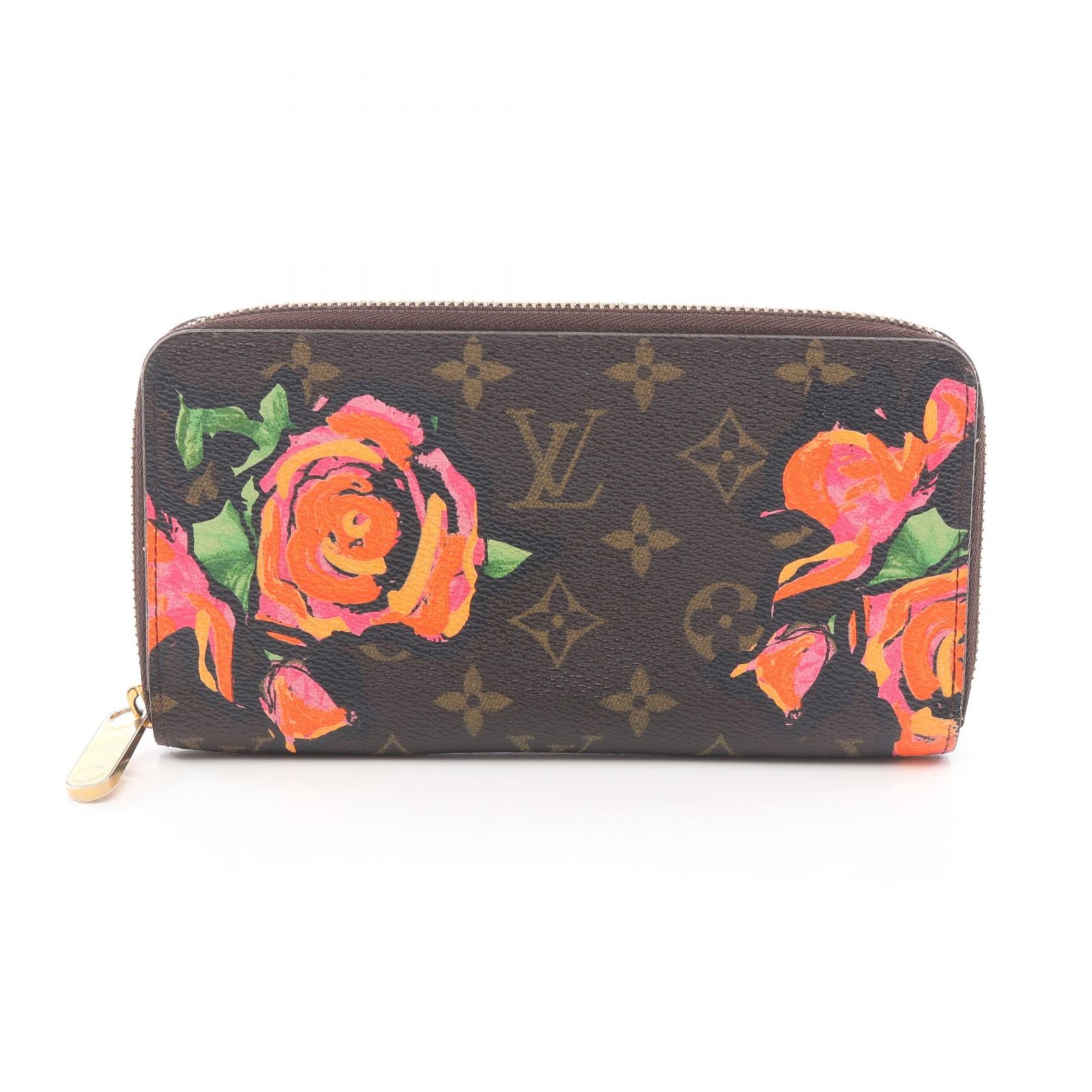 ルイ・ヴィトン LOUIS VUITTON ジッピーウォレット モノグラムローズ ラウンド長財布 財布 PVC レディース ブラウン系 / マルチカラー M93759 【中古】