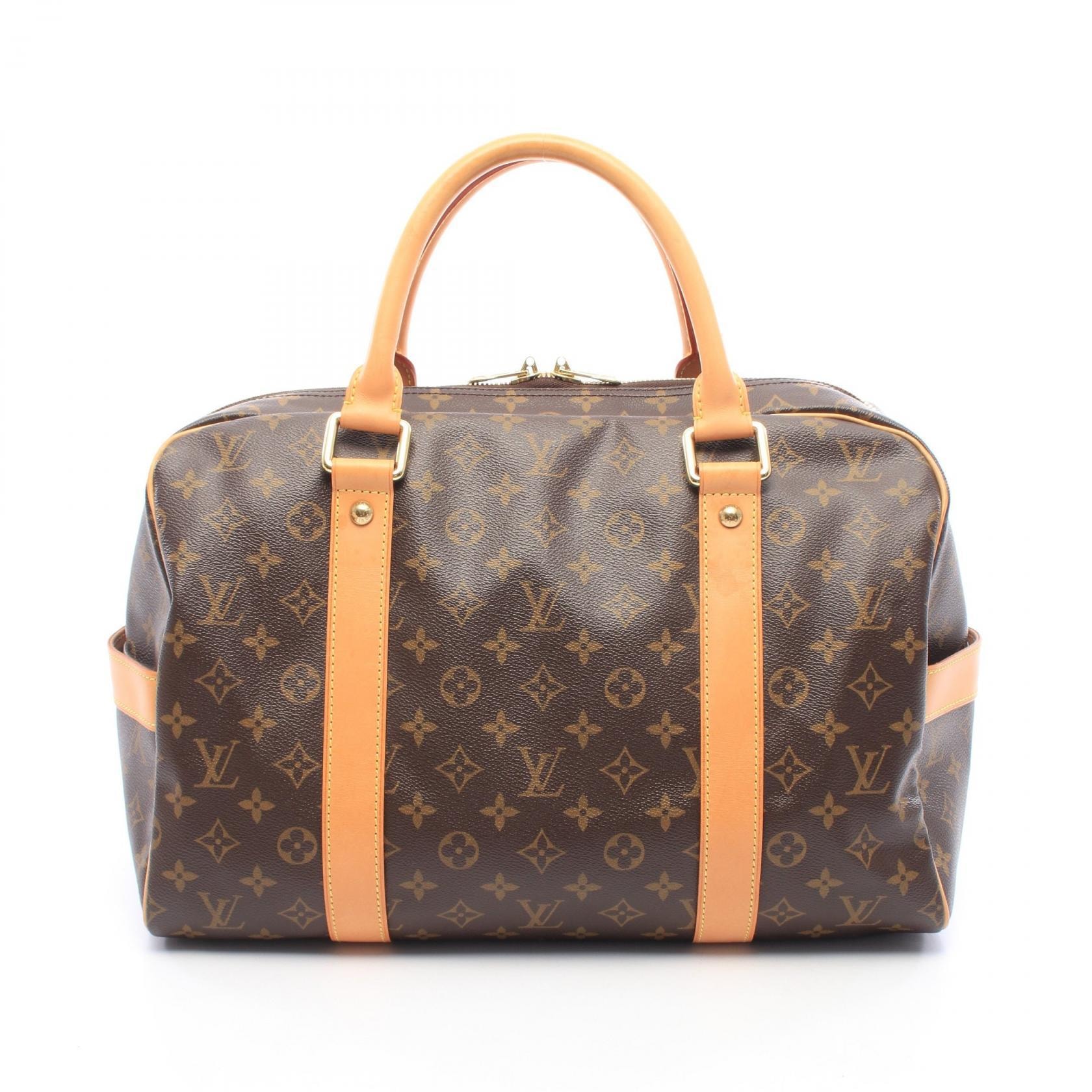 ルイ・ヴィトン LOUIS VUITTON キャリーオール モノグラム ボストンバッグ バッグ PVCコーティングキャンバス レザー モノグラム メンズ レディース ブラウン系 M40074 【中古】