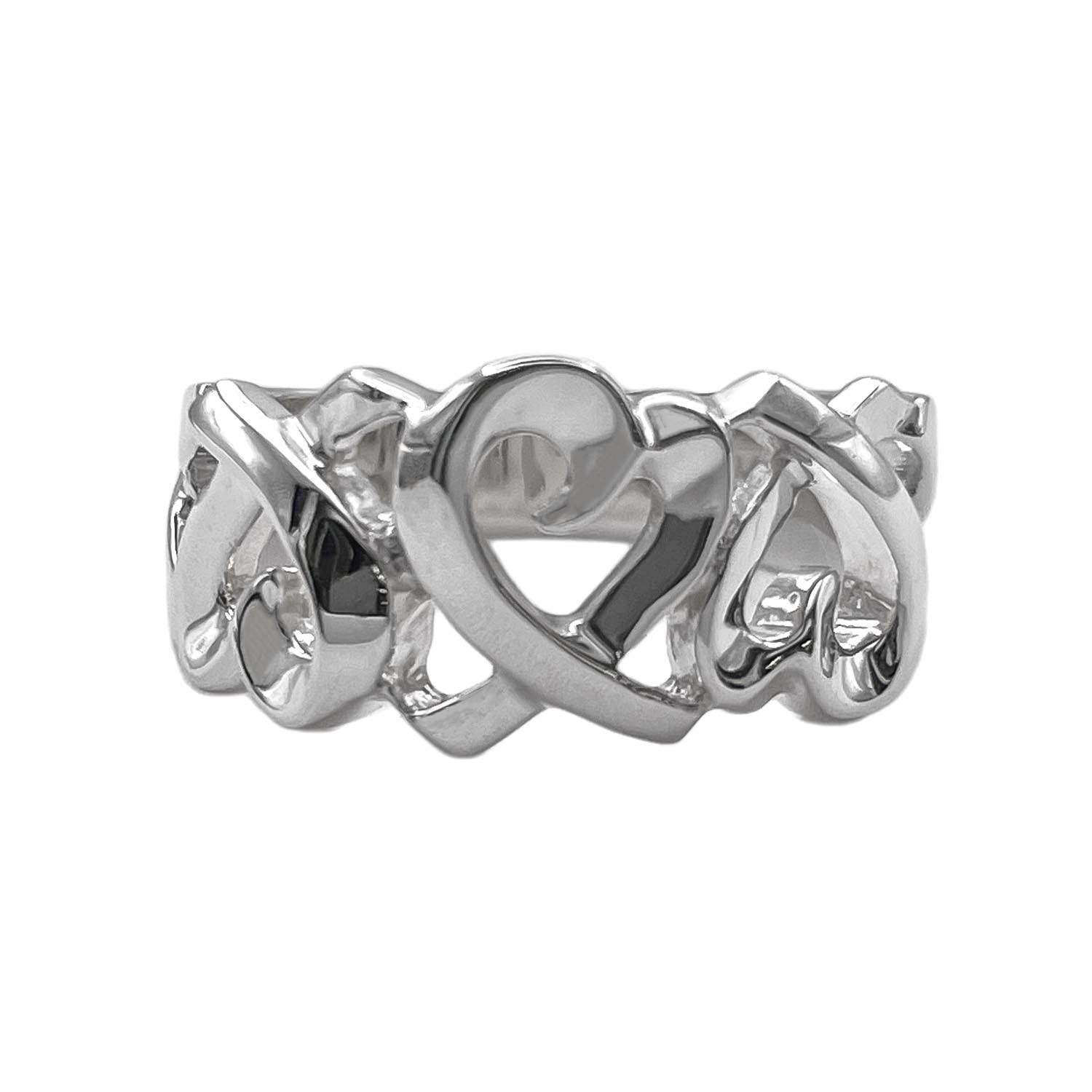TIFFANY&Co. ティファニー パロマピカソ トリプル ラビングハート リング・指輪
 SV925 9号 シルバー 新品仕上済 レディース
 【中古】