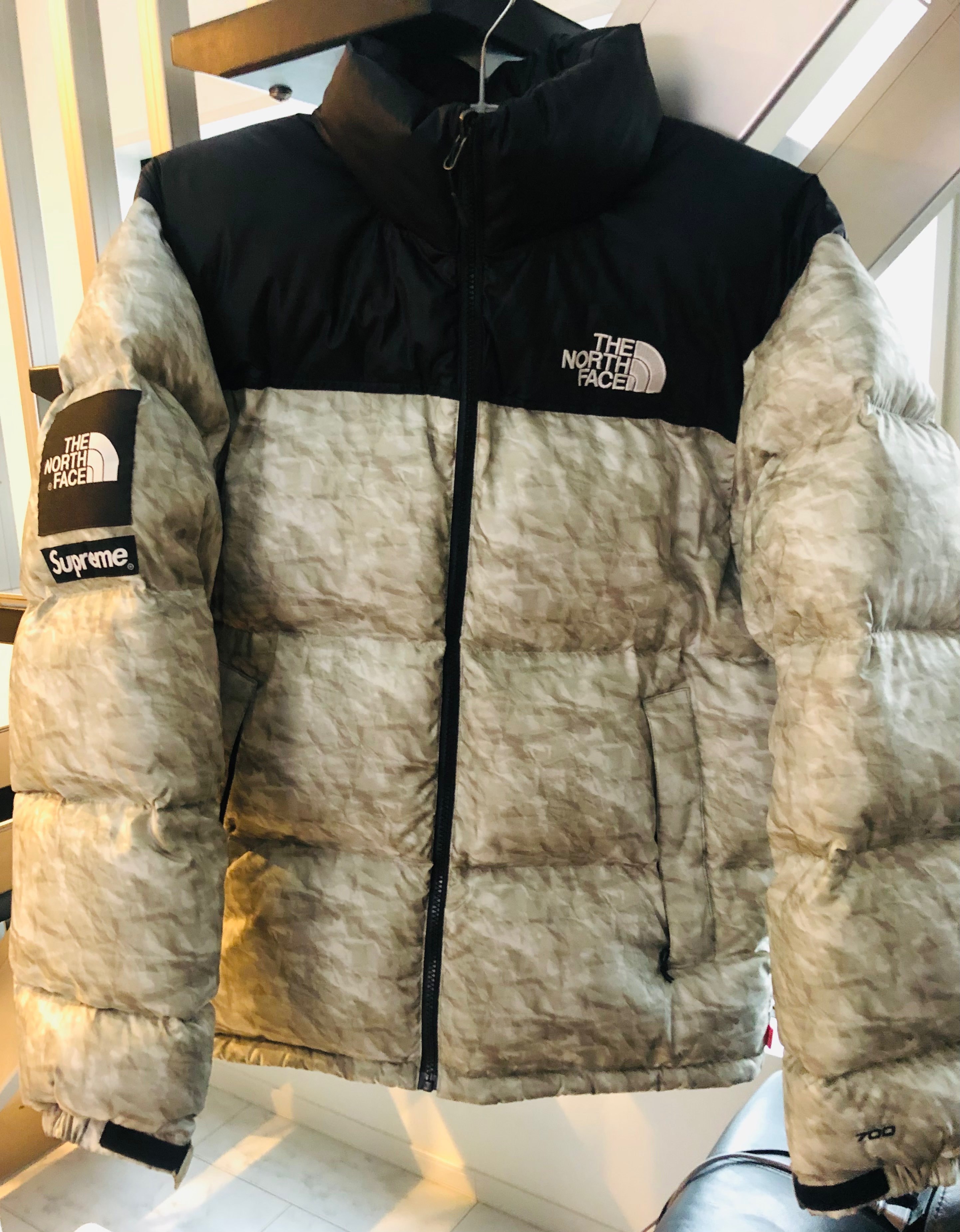 Supreme x The North Face Nuptse Jacket "White Paper Print"