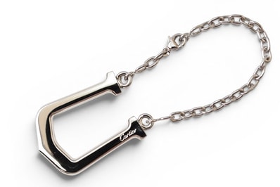 カルティエ バッグチャーム キーホルダー Cartier Cエロンゲート シルバー ステンレス キーリング メンズ レディース【中古】