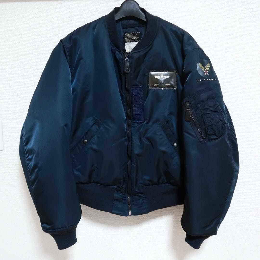 AVIREX アヴィレックス USAF B-15C 岩城滉一モデル MOD U.S.AIR FORCE MODIFY FLIGHT JACKETフライトジャケット 米軍 USA製 CONMAR ZIP ネイビー 濃紺 エアフォースブルー