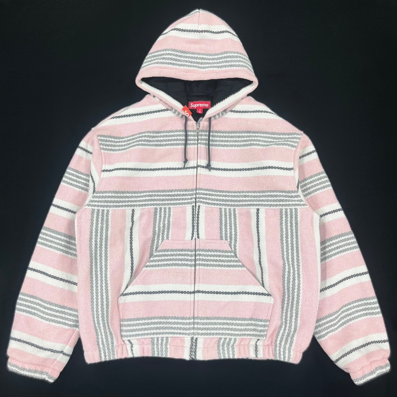 Supreme Woven Stripe Hooded Jacket "Pink"