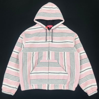 Supreme Woven Stripe Hooded Jacket "Pink"