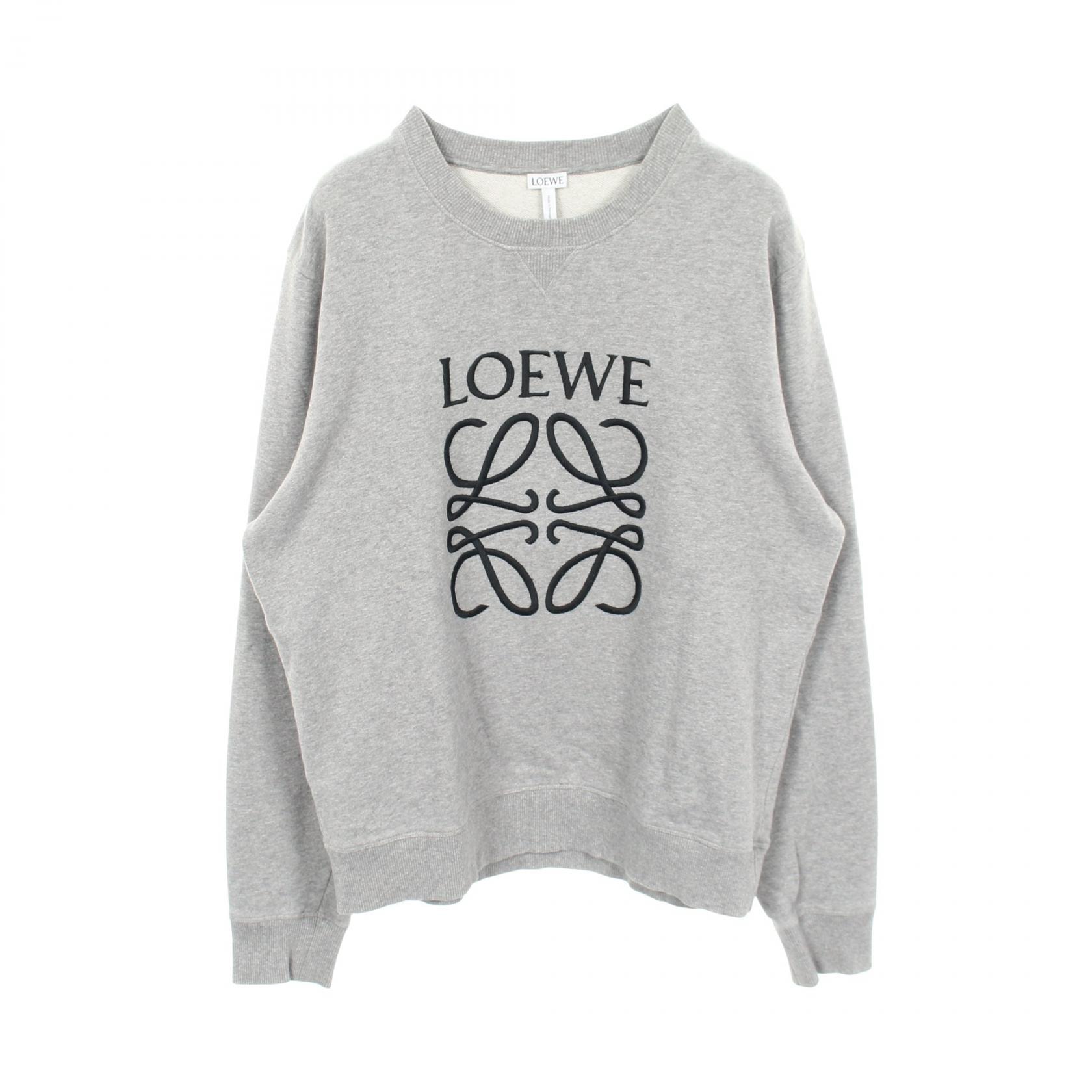 ロエベ LOEWE アナグラム刺繍 スウェット 衣料品 トップス コットン メンズ グレー系 【中古】
