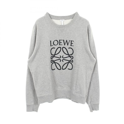 ロエベ LOEWE アナグラム刺繍 スウェット 衣料品 トップス コットン メンズ グレー系 【中古】