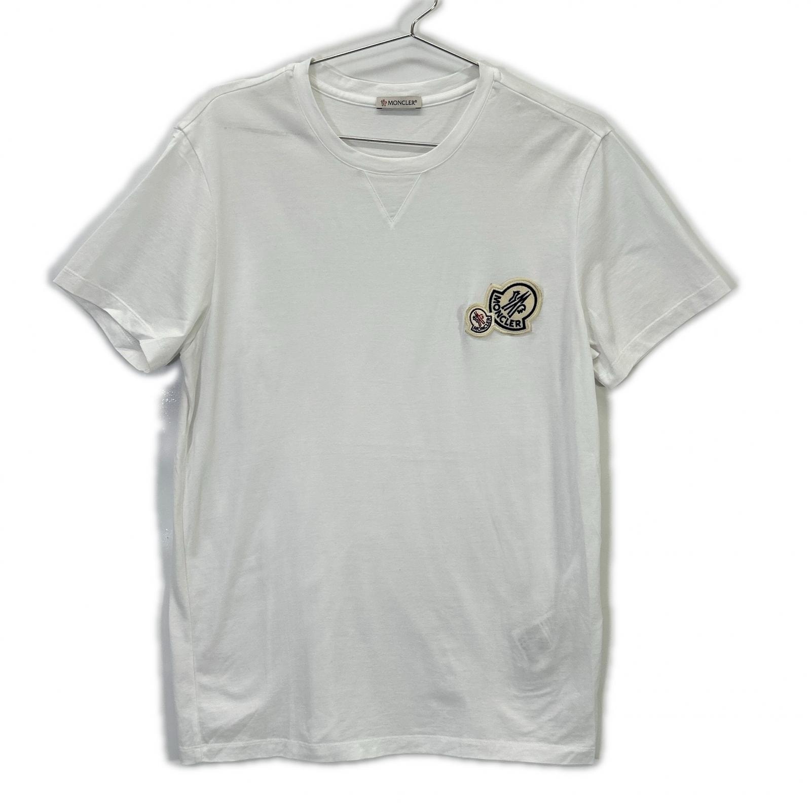 モンクレール 23年製 ホワイト SS T-SHIRT ダブルロゴTシャツ S