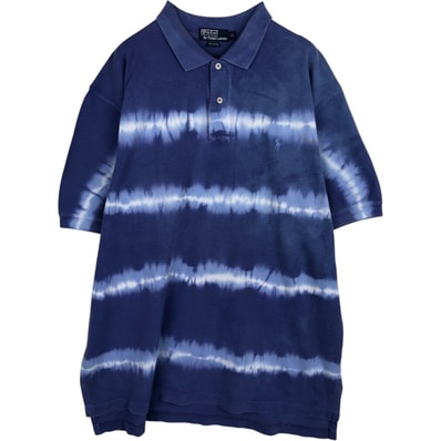 古着 ラルフローレン Ralph Lauren POLO by Ralph Lauren タイダイ柄 半袖 ボーダー ポロシャツ メンズXL相当/eaa633499