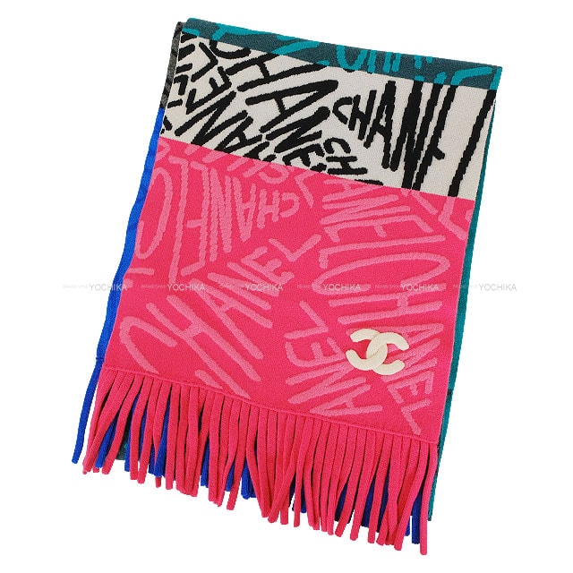 【渋谷並木橋店】CHANEL シャネル マフラー ロゴ ココマーク フリンジ マルチカラー カシミヤ/ポリウレタン/ポリアミド 新品未使用