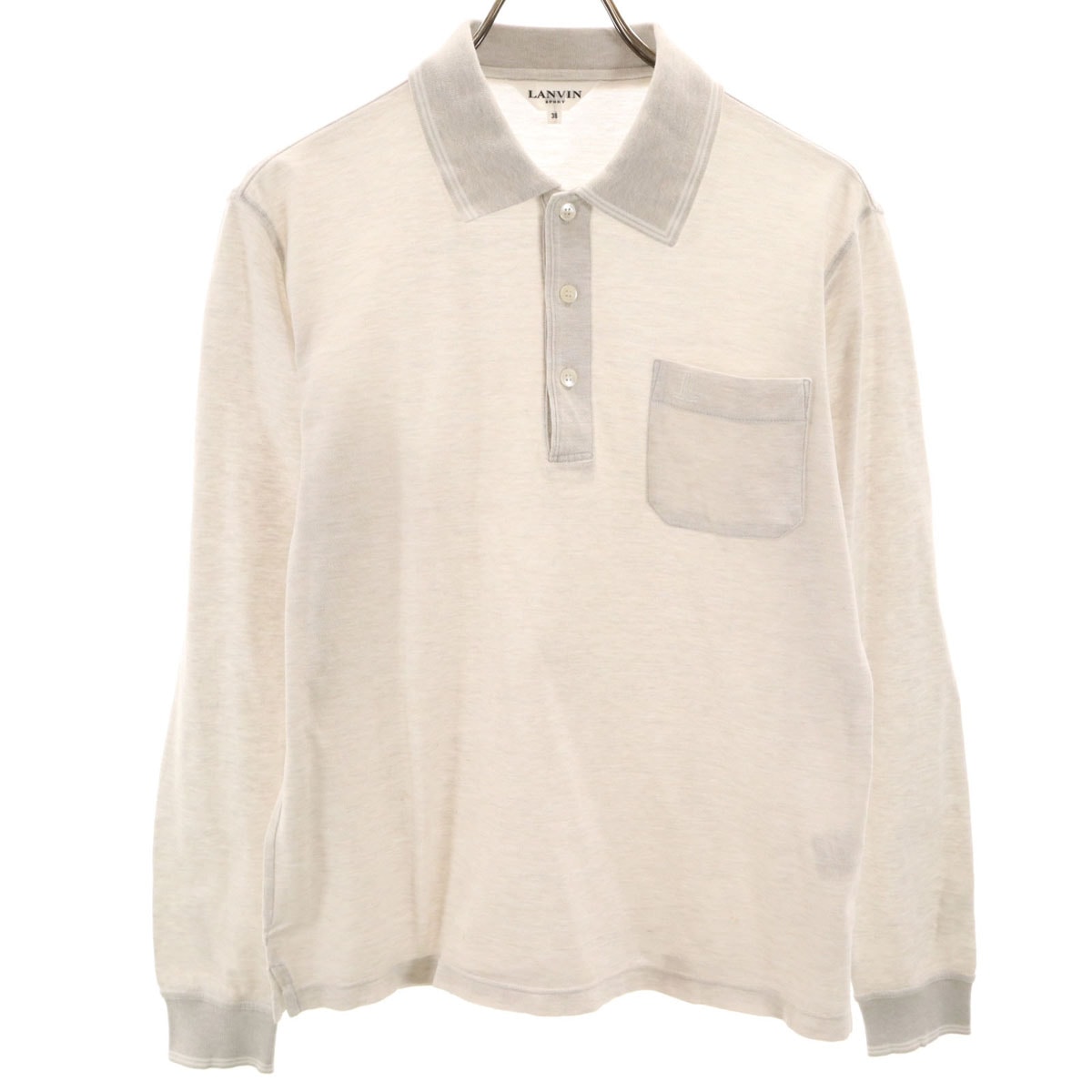 LANVIN SPORT ランバンスポール 日本製 長袖 ポロシャツ 38 グレー